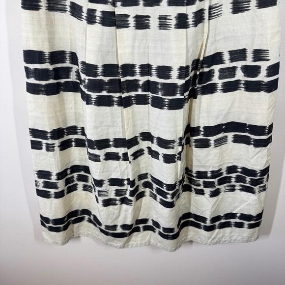 MaxMara Studio Ivory Black Scratched Stripe Print Sleeveless Dress  Size 48 - Picture 4 of 16